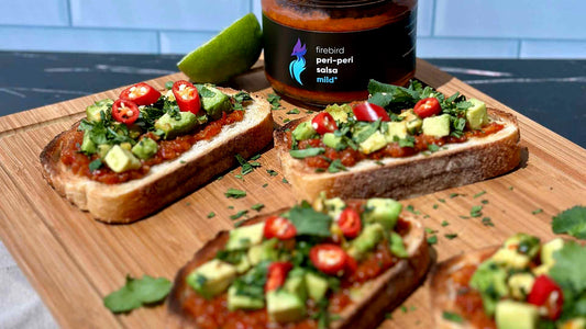 Bruschetta with Firebird Peri-Peri Salsa - The Melbourne Condiment Company